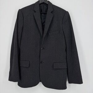 Gap Herringbone Blazer 38R Tailored Fit Jacket Men Dark Gray Wool Blend